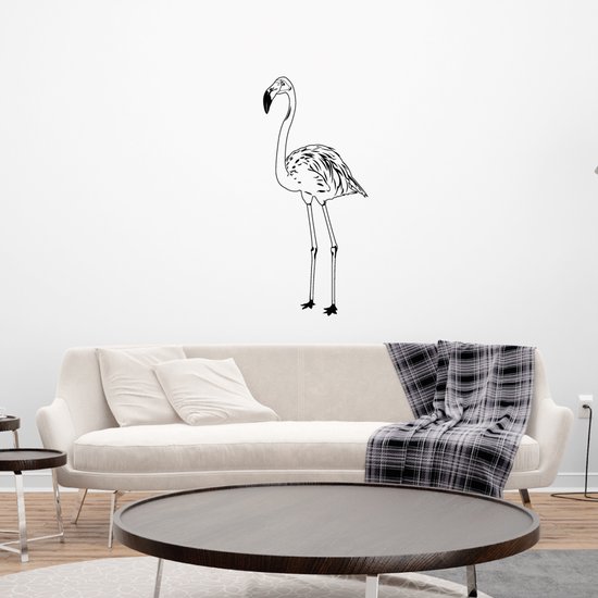 Muursticker Flamingo - Oranje - 35 x 80 cm - Chambre à coucher - Muursticker4Sale