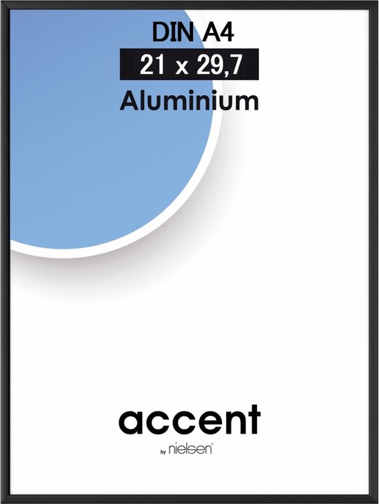 "Nielsen Accent 21x29,7 aluminium zwart DIN A4 52126"