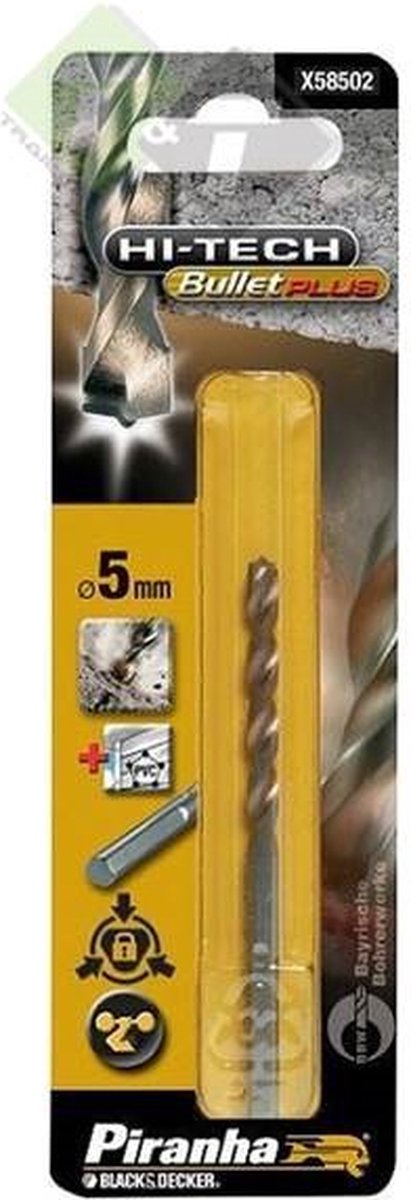 Steenboor, 5mm, Piranha Hi-Tech Bullet Plus, 1 Stuk
