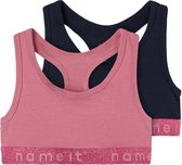 NAME IT KIDS NKFSHORT TOP 2P HEATHER ROSE LUREX NOOS Meisjes Top - Maat 158-164