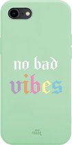 No Bad Vibes Green - iPhone Rainbow Quotes Case