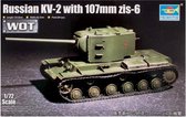 The 1:72 Model Kit of a Russian KV-2 with 107MM ZIS-6.

Plastic Kit 
Glue not included
Dimension 124 * 46 mm
80 Plastic parts
The manufacturer of the kit is Trumpeter.This ki