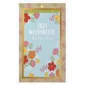 LET OP, 2021! Weeknotitie Kalender -2021 - Op schild - In full bloom