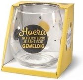 Glas - Water- & wijnglas - Hoera, gefeliciteerd