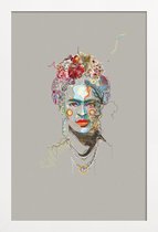 JUNIQE - Poster in houten lijst Frida 3 -20x30 /Kleurrijk