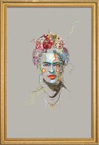 JUNIQE - Poster met houten lijst Frida 3 -20x30 /Kleurrijk
