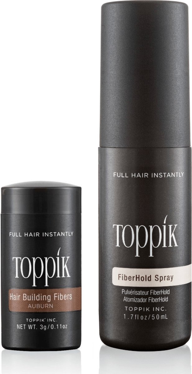 Toppik Hair Fibers Probeerset Kastanjebruin - Toppik hair fibers 3 gram + 50 ml Fiberhold Spray - Handig voor op reis
