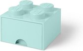 Set van 2 - Opberglade Brick 4, Aquablauw - LEGO