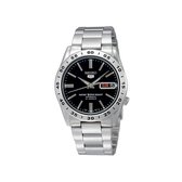 Seiko Horloge - Zilverkleurig (kleur kast) - Zwart bandje - 37 mm