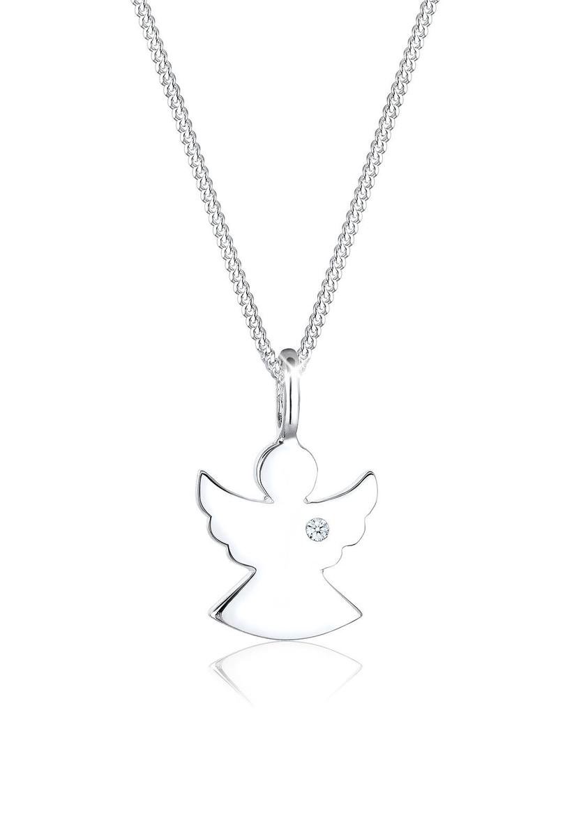 Elli PREMIUM - Halsketting - Dames Angel Hanger Filigraan met Diamant (0,02 ct.) in 925 Sterling Zilver - Dames