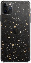 Paradise Amsterdam 'Golden Stars' Clear Case - iPhone 11 Pro / iPhone X / Xs doorzichtig telefoonhoesje met gouden stippen gold shine print