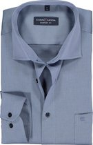 CASA MODA comfort fit overhemd - blauw twill - Strijkvrij - Boordmaat: 54