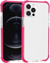 Vierhoekige schokbestendige TPU + acryl beschermhoes voor iPhone 13 Pro (roze)