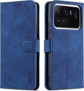 Voor Xiaomi Mi 11 Ultra AZNS Huid Voelen Kalf Textuur Horizontale Flip Lederen Case met Kaartsleuven & Houder & Portemonnee (Blauw)