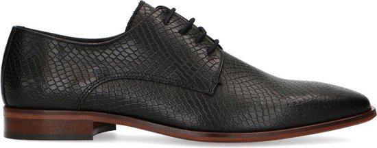 Sacha - Homme - Chaussures à lacets en cuir noir - Taille 44