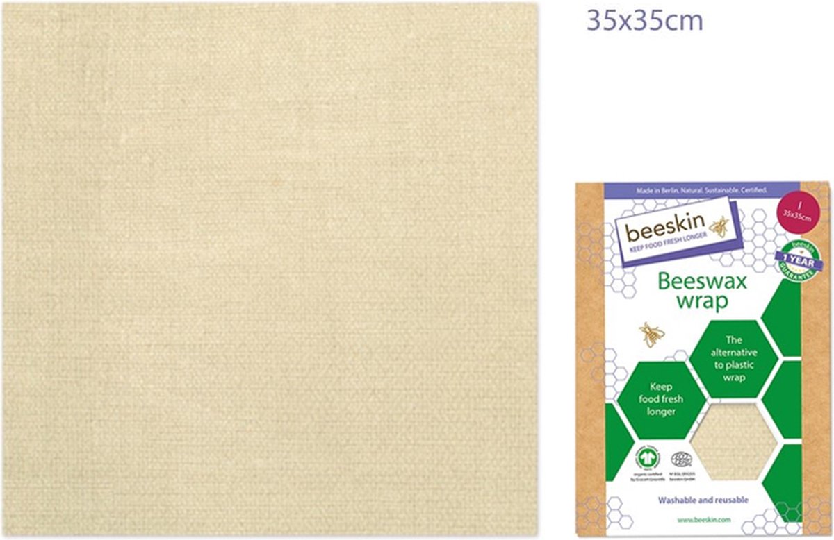 Goedkoopste Beeskin Bijenwasdoek - Langer vers voedsel - Large - Natural print Large - 35x35 cm