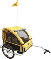 M-wave kinderaanhangwagen kidcar zwart/geel