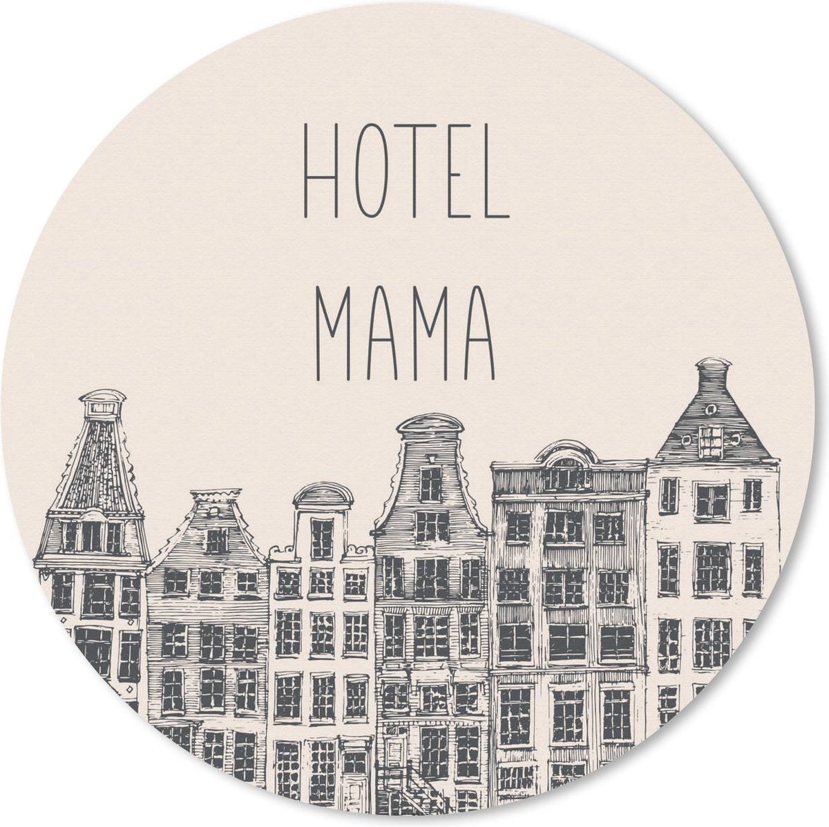 Muismat rond 20x20 cm - Mousepad Hotel mama - Spreuken - Quotes - Mama - Ronde muismatten