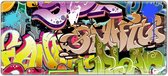 Muismat xxl graffiti kleurrijk 90 x 40 cm - Sleevy - mousepad - Collectie 100+ designs