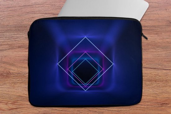 Housse ordinateur 17 pouces 41x32 cm - Neon Nature - Housse Macbook & Laptop Neon squares in tunnel - Housse ordinateur portable avec photo
