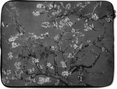 Pochette ordinateur 17 pouces 41x32 cm - Vincent van Gogh - Pochette Macbook & Laptop Branches d'amande en fleurs illustrées en noir et blanc - Peinture de Vincent van Gogh - Pochette ordinateur portable avec photo