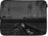 Housse ordinateur portable 17 pouces 41x32 cm - Vincent van Gogh - Housse Macbook & Laptop Sleeve Paysage au crépuscule en noir et blanc - Peinture de Vincent van Gogh - Housse ordinateur portable avec photo