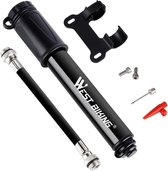 Fietspomp - KKshop Mini Bicycle Pump, Portable Air Pump Bicycle for Presta and Schrader, 100 PSI Pump Bicycle with Needle & Frame, Lightweight Bicycle Pump for Road Bike, Mountain Bikes and B