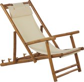 Beliani ATRANI - Lot de 2 chaises de plage - couleur bois clair - Plastique