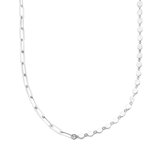 YO&NO - Ketting - Zilver - Anker - Plaatjes - 4,0mm - 45cm - Sieraden vrouw - Gerhodineerd - Zilver 925