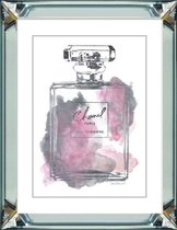 70 x 90 cm - Spiegellijst met prent - Chanel parfum - prent achter glas