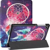 Voor Samsung Galaxy Tab A7 Lite T220/T225 Zijdetextuur Gekleurd Tekenpatroon Horizontale Flip Magnetische PU-lederen hoes met drie opvouwbare houder (Star Dream Catcher)