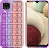 iMoshion Pop It Fidget Toy - Pop It hoesje voor de Samsung Galaxy A12 - Multicolor