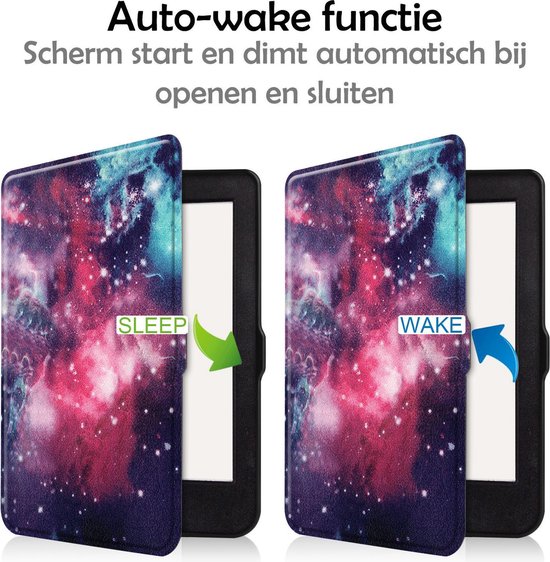 Hoesje Geschikt voor Kobo Nia Hoes Bescherm Hoesje Case Sleep Cover - Hoes Geschikt voor Kobo Nia Hoesje - Galaxy van Hoesje  — afbeelding 3