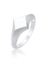 Elli PREMIUM Dames Ring Dames zegelring Rhombus Geo Look Blogger Trend in 925 Sterling Zilver