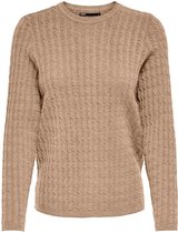 Only Trui Onlkatia L/s Cable Pullover Cc Knt 15231264 Toasted Coconut/w Melange Dames Maat - M