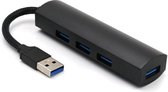 USB Splitter - USB Hub 3.0 - 4 Poorten - USB 3.0 aansluiting - Aluminium - Zwart
