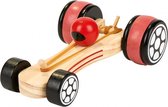 houten raceauto pull back 17 cm blank