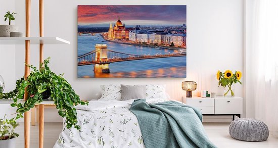 Peinture - Pont des Chaînes, Budapest, multicolore, impression nette