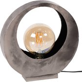 Industrieel design tafellamp 32 cm in antiek zilver metaal