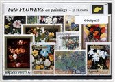 Bol- & Knolgewassen op schilderijen – Luxe postzegel pakket (A6 formaat) : collectie van verschillende postzegels – kan als ansichtkaart in een A6 envelop - authentiek cadeau - kad