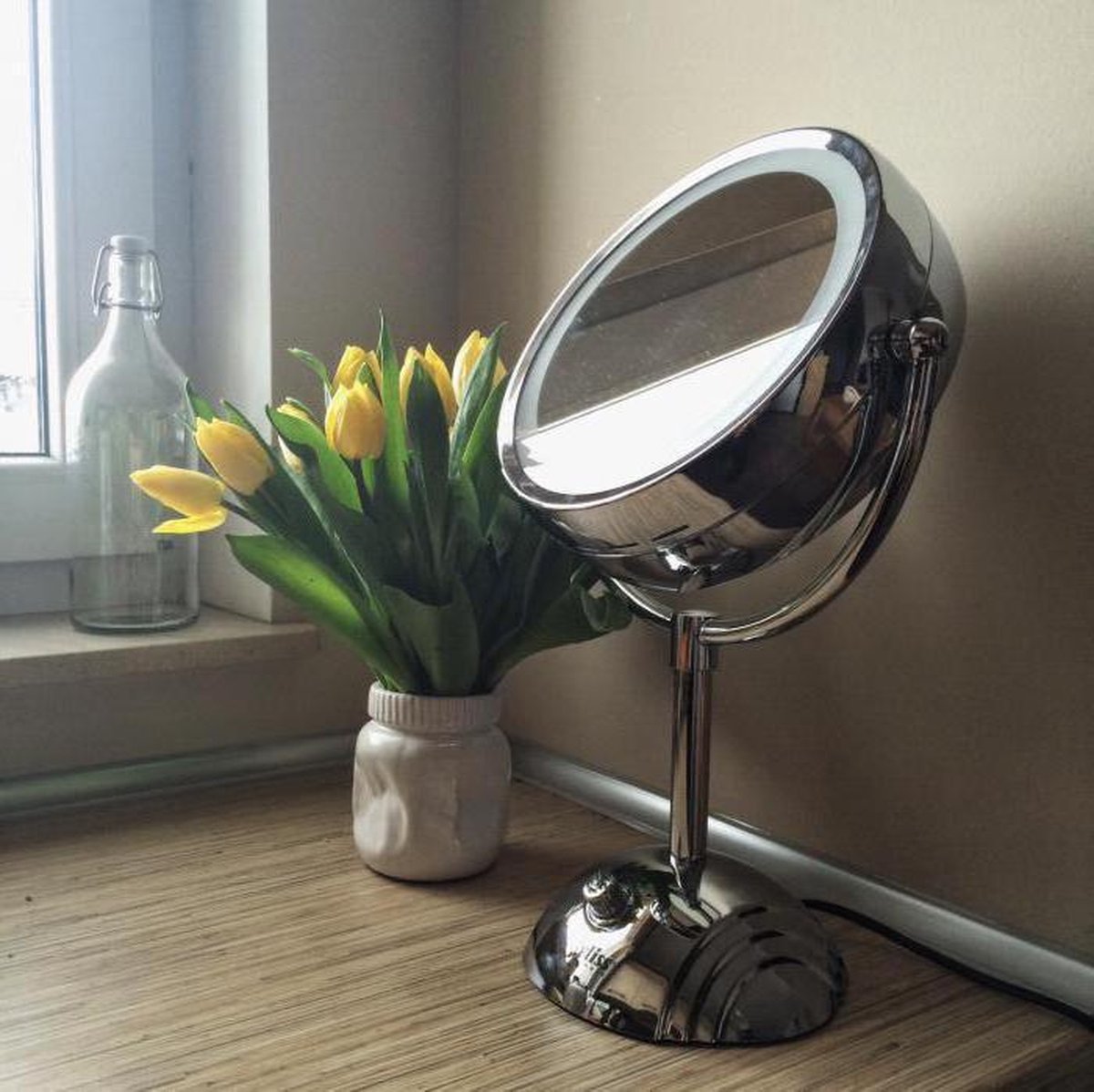 BaByliss 8438E miroir de maquillage Autonome Rond Acier inoxydable | bol.com
