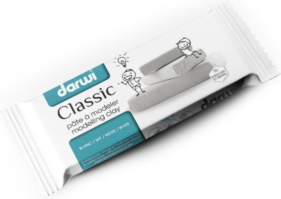 Darwi Classic Zelfdrogende Klei - 500 gram - Boetseerklei - Wit - Darwi