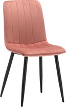 Eetkamerstoelen Set van 4 Fox - Roze - Metaalpoot - Fluweel