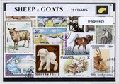 Schapen & Geiten – Luxe postzegel pakket (A6 formaat) : collectie van 25 verschillende postzegels van schapen & geiten – kan als ansichtkaart in een A6 envelop - authentiek cadeau - kado - geschenk - kaart - boerderij - schaap - geit - boerderij