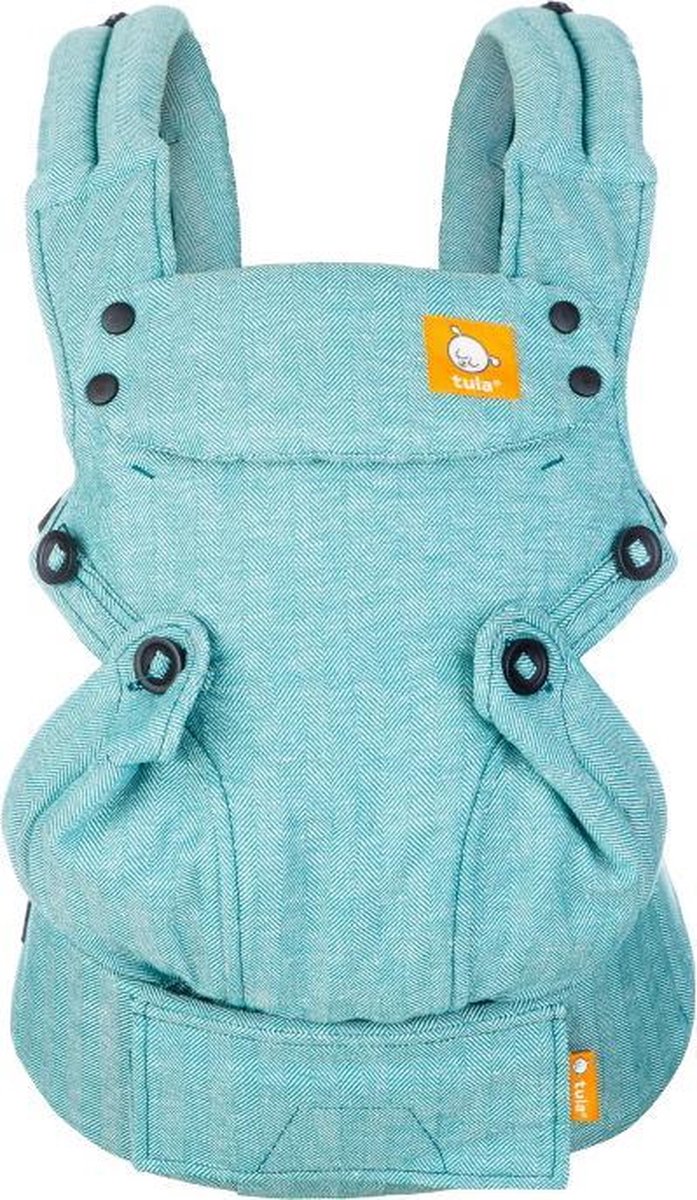 Tula Baby Draagzak Explore Linen Reef - ergonomische baby draagzak vanaf geboorte - mintgroen