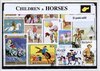 Afbeelding van het spelletje Kinderen en Paarden – Luxe postzegel pakket (A6 formaat) : collectie van verschillende postzegels van kinderen en paarden – kan als ansichtkaart in een A6 envelop - authentiek cadeau - kado - geschenk - kaart - paard - paardrijden - ruiter - kinderen