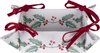 Clayre & Eef Broodmand 35x35x8 cm Wit Rood Katoen Vierkant Hulstbladeren Cadeau keuken