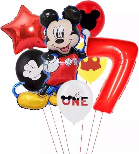 Disney Mikey Folie Ballonnen Set Mickey Mouse Ballon 7 stuks Verjaardagsfeestje Decoratie - 7 jaar