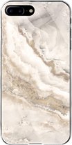 Apple iPhone 8 Plus Telefoonhoesje - Transparant Siliconenhoesje - Flexibel - Met Marmerprint - Marmer - Wit