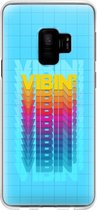 Samsung Galaxy S9 Telefoonhoesje - Transparant Siliconenhoesje - Flexibel - Met Quote - Vibin - Lichtblauw